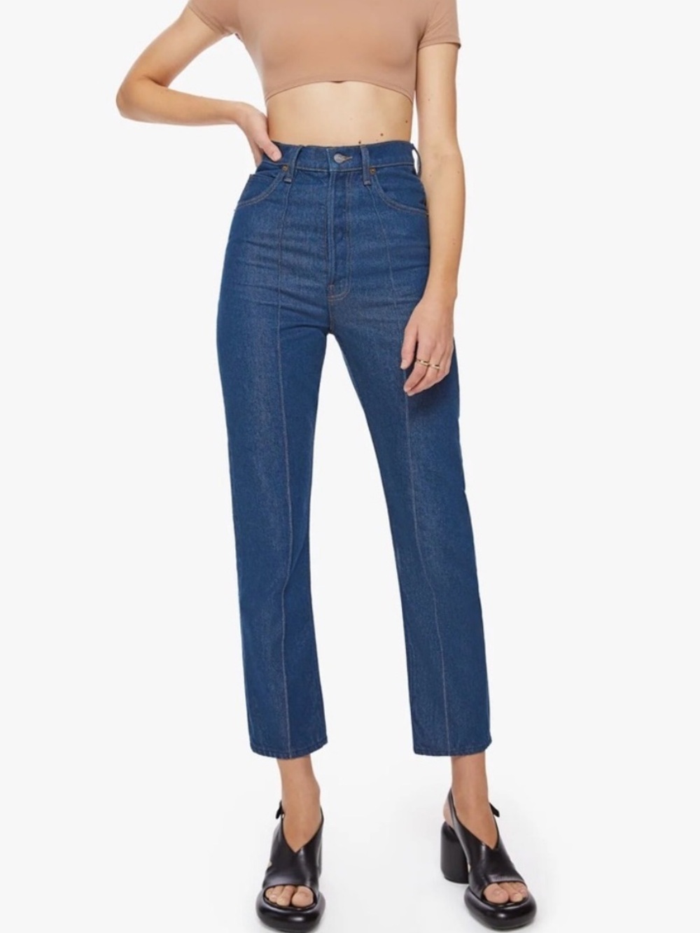 Mother SNACKS! The Pin Up Tippy Top Sweet Tooth Hover Jeans in Clean Your Plate